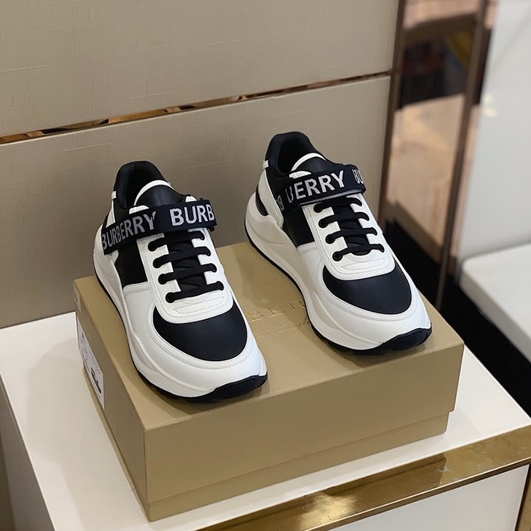 バーバリー スムース カーフレザー スニーカー ノワール ブランク shoes266 - 画像 (2)