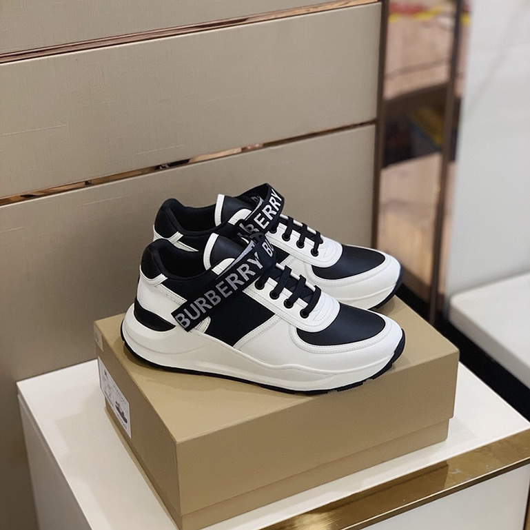 バーバリー スムース カーフレザー スニーカー ノワール ブランク shoes266 - 画像 (3)