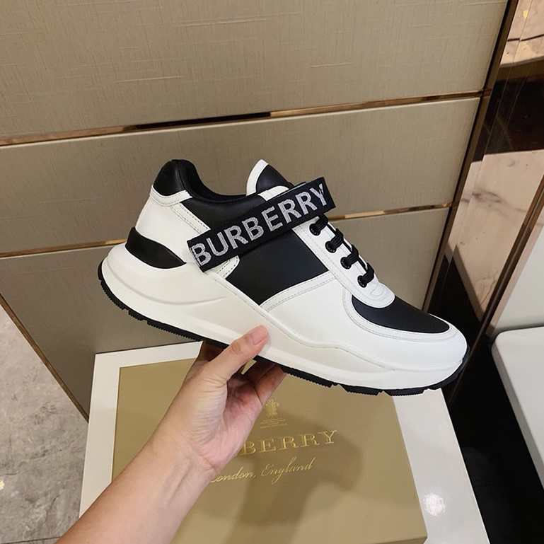バーバリー スムース カーフレザー スニーカー ノワール ブランク shoes266 - 画像 (5)