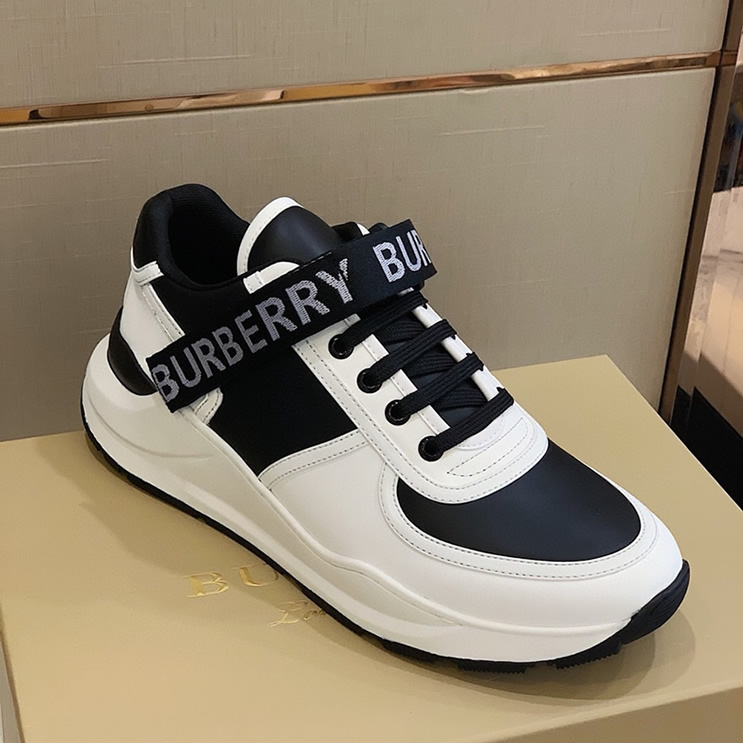 バーバリー スムース カーフレザー スニーカー ノワール ブランク shoes266 - 画像 (7)