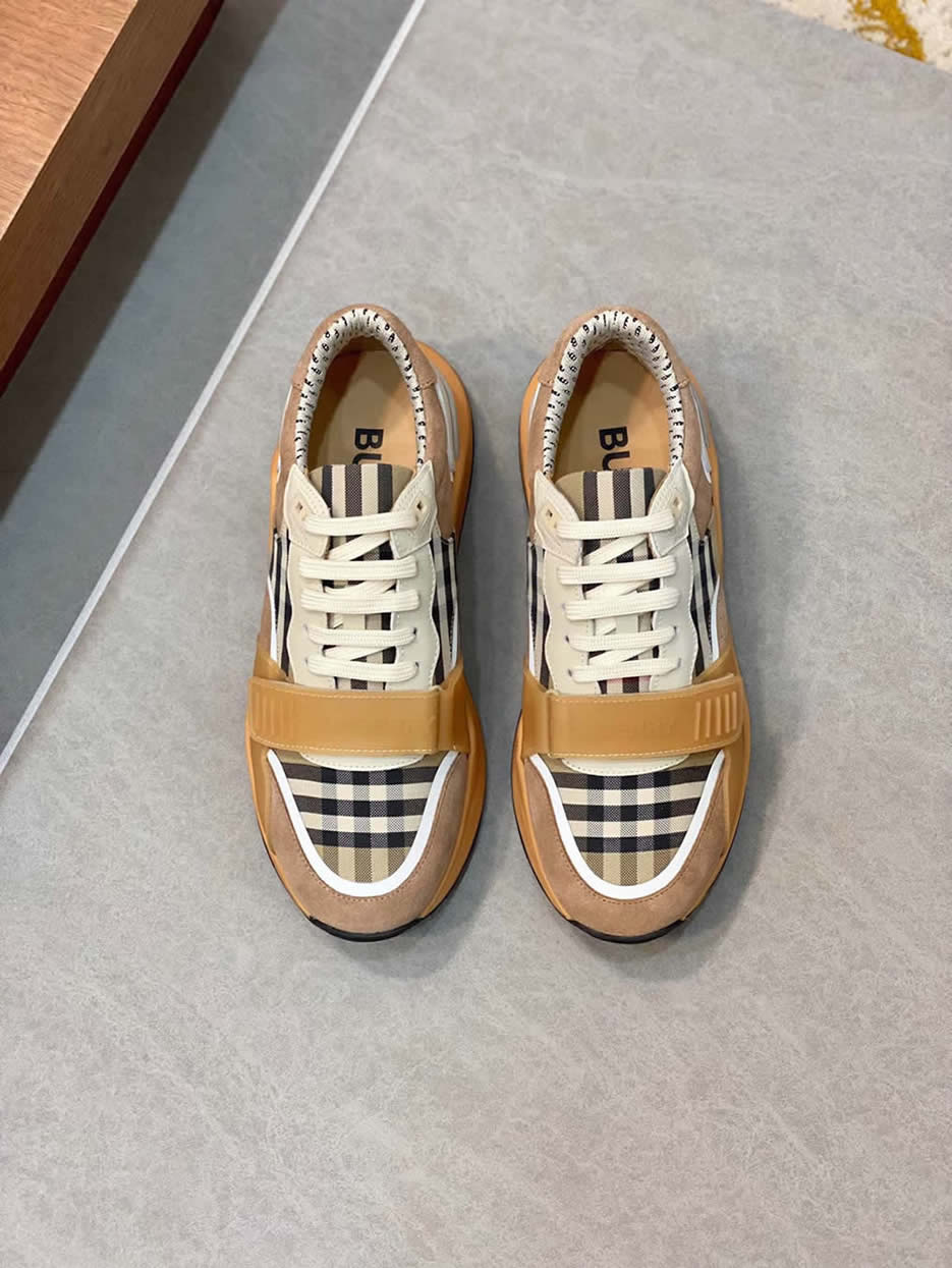 バーバリー ヴィンテージチェック&スエード スニーカー カフェ shoes268 - 画像 (2)