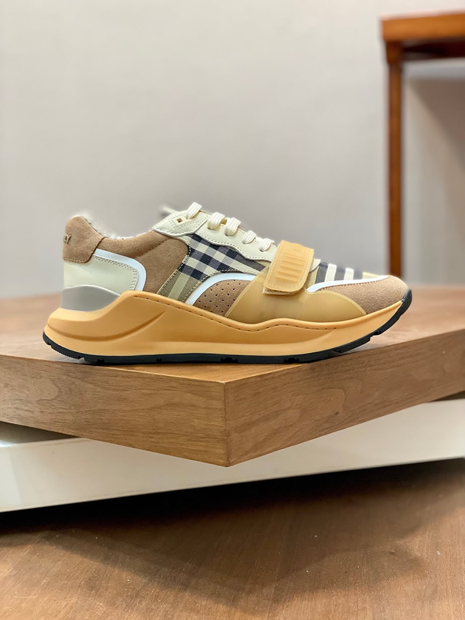 バーバリー ヴィンテージチェック&スエード スニーカー カフェ shoes268 - 画像 (3)