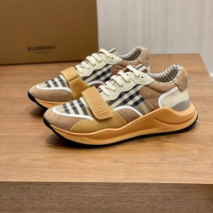 バーバリー ヴィンテージチェック＆スエード スニーカー カフェ shoes268