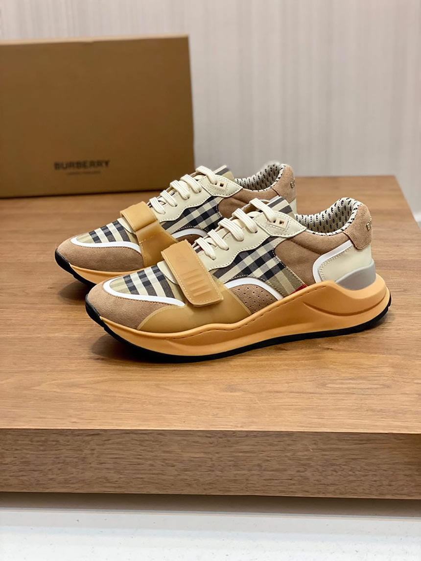 バーバリー ヴィンテージチェック&スエード スニーカー カフェ shoes268