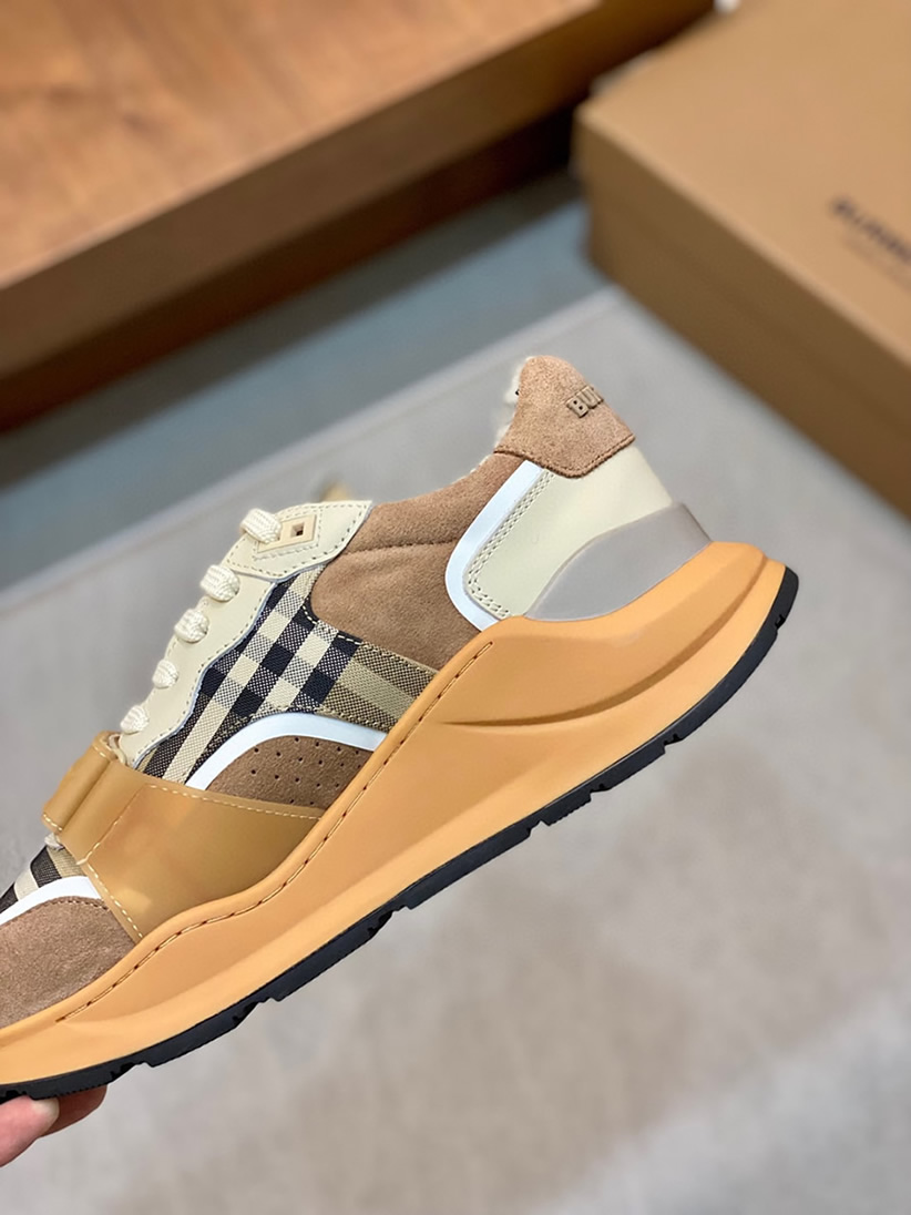 バーバリー ヴィンテージチェック&スエード スニーカー カフェ shoes268 - 画像 (6)