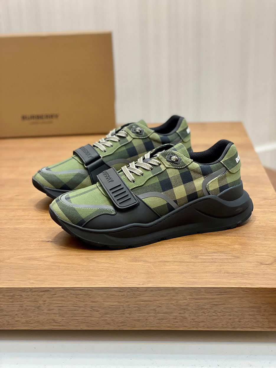 バーバリー チェック コットン スニーカー ヴェール ミリテール shoes269