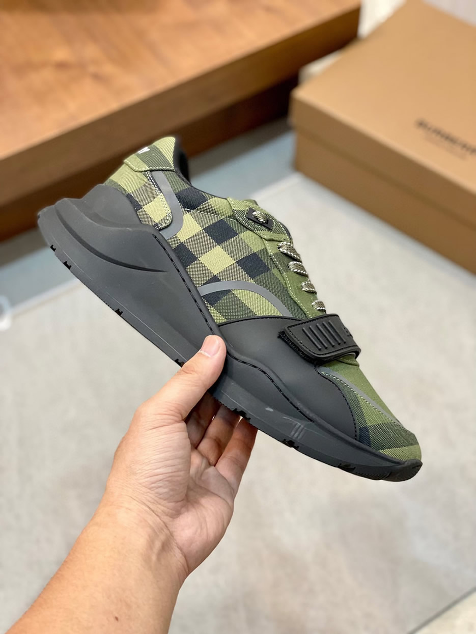 バーバリー チェック コットン スニーカー ヴェール ミリテール shoes269 - 画像 (4)