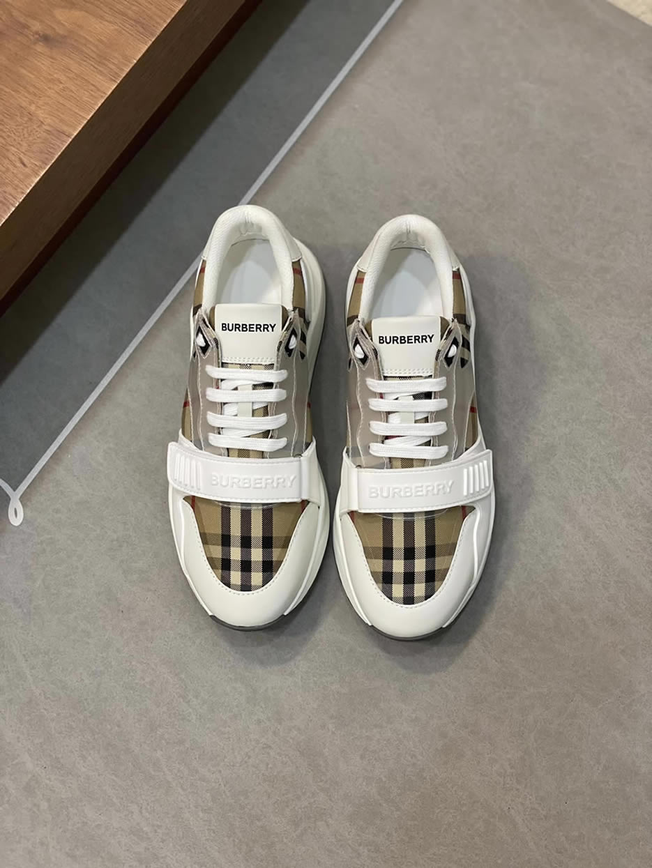 バーバリー ヴィンテージチェック&レザー スニーカー ブランク shoes270 - 画像 (2)