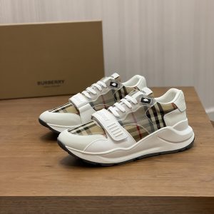 バーバリー ヴィンテージチェック＆レザー スニーカー ブランク shoes270