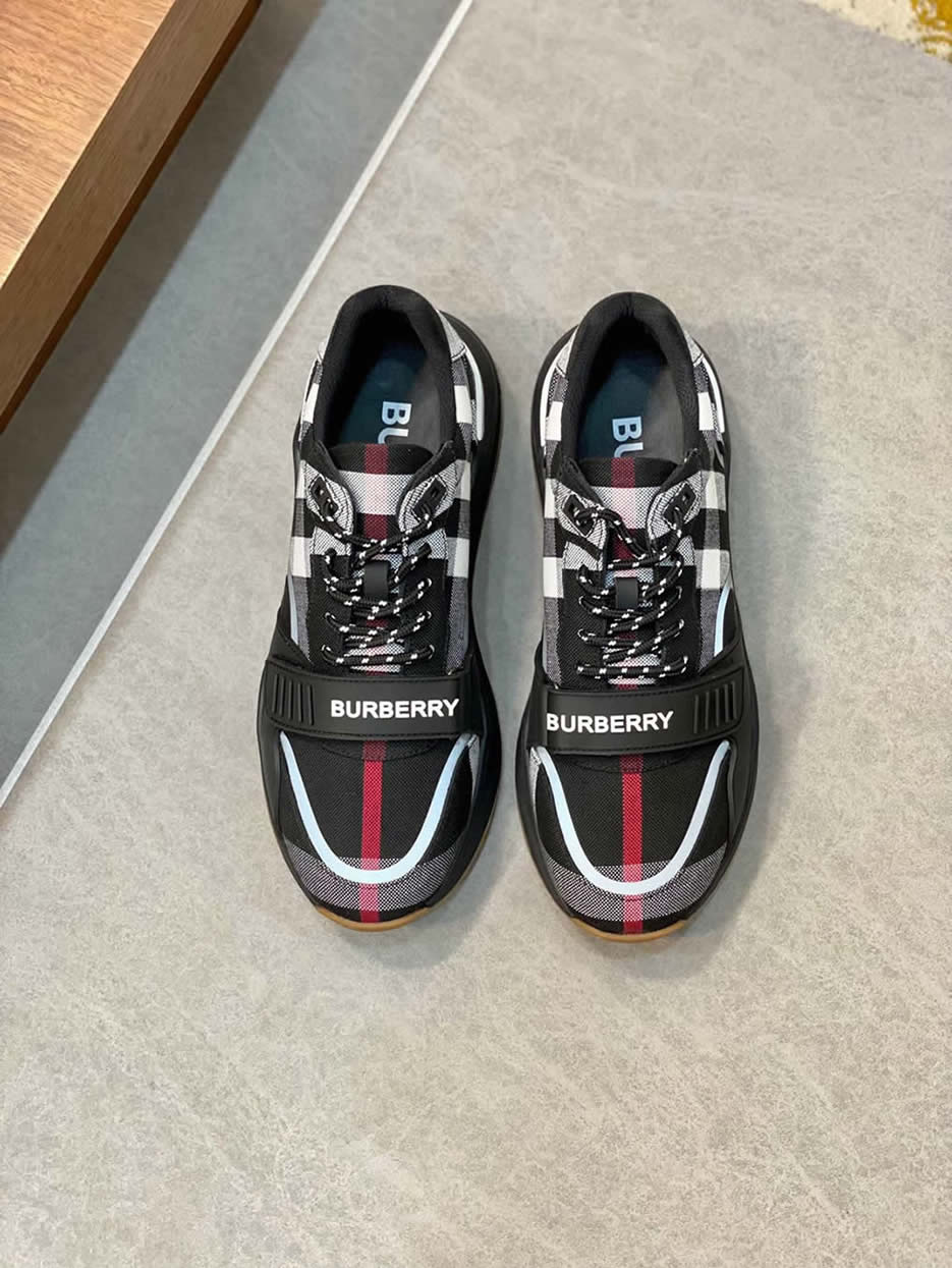 バーバリー チェック コットン スニーカー ノワール ブランク shoes271 - 画像 (2)
