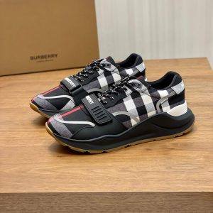 バーバリー チェック コットン スニーカー ノワール ブランク shoes271