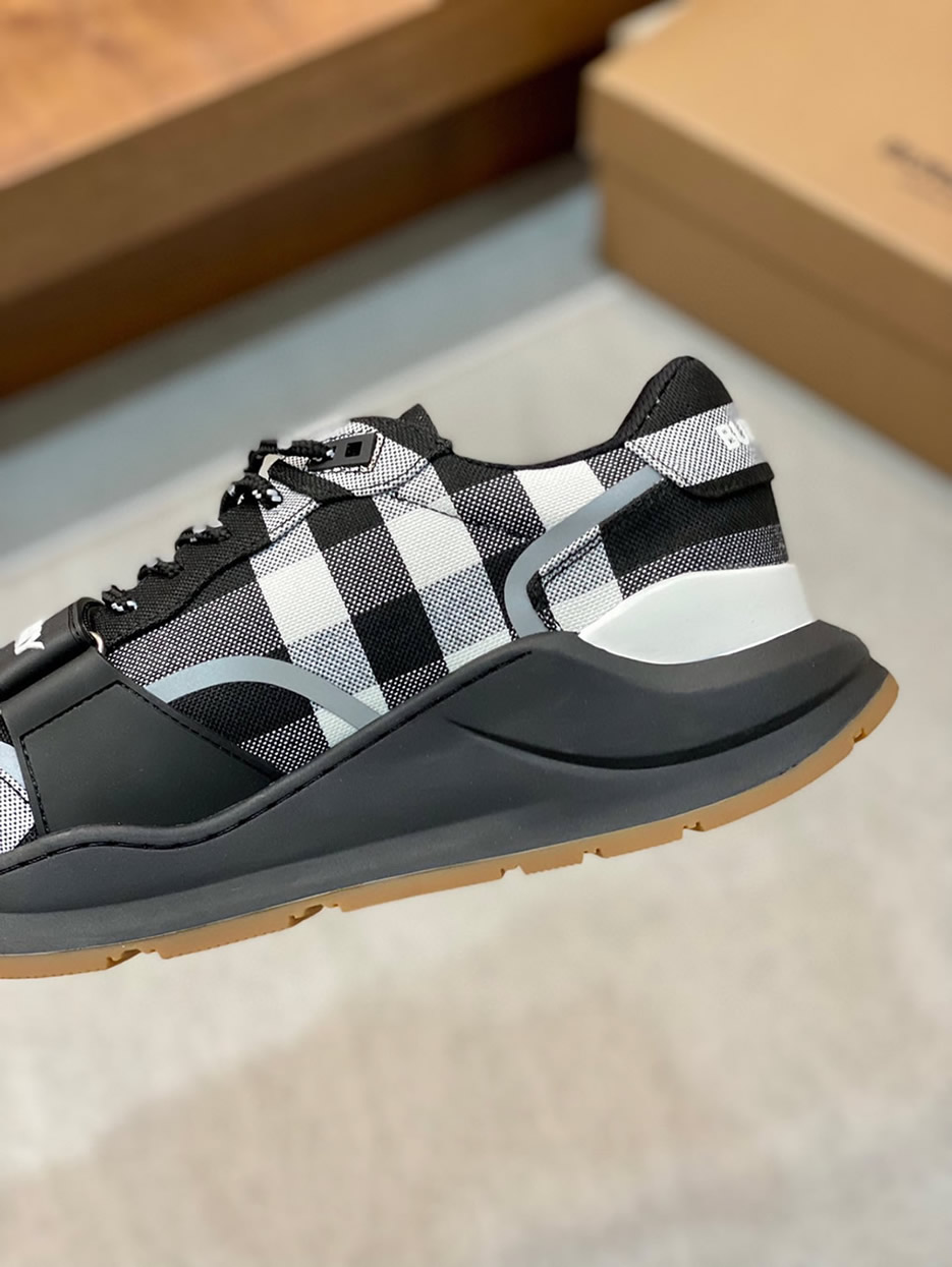 バーバリー チェック コットン スニーカー ノワール ブランク shoes271 - 画像 (6)