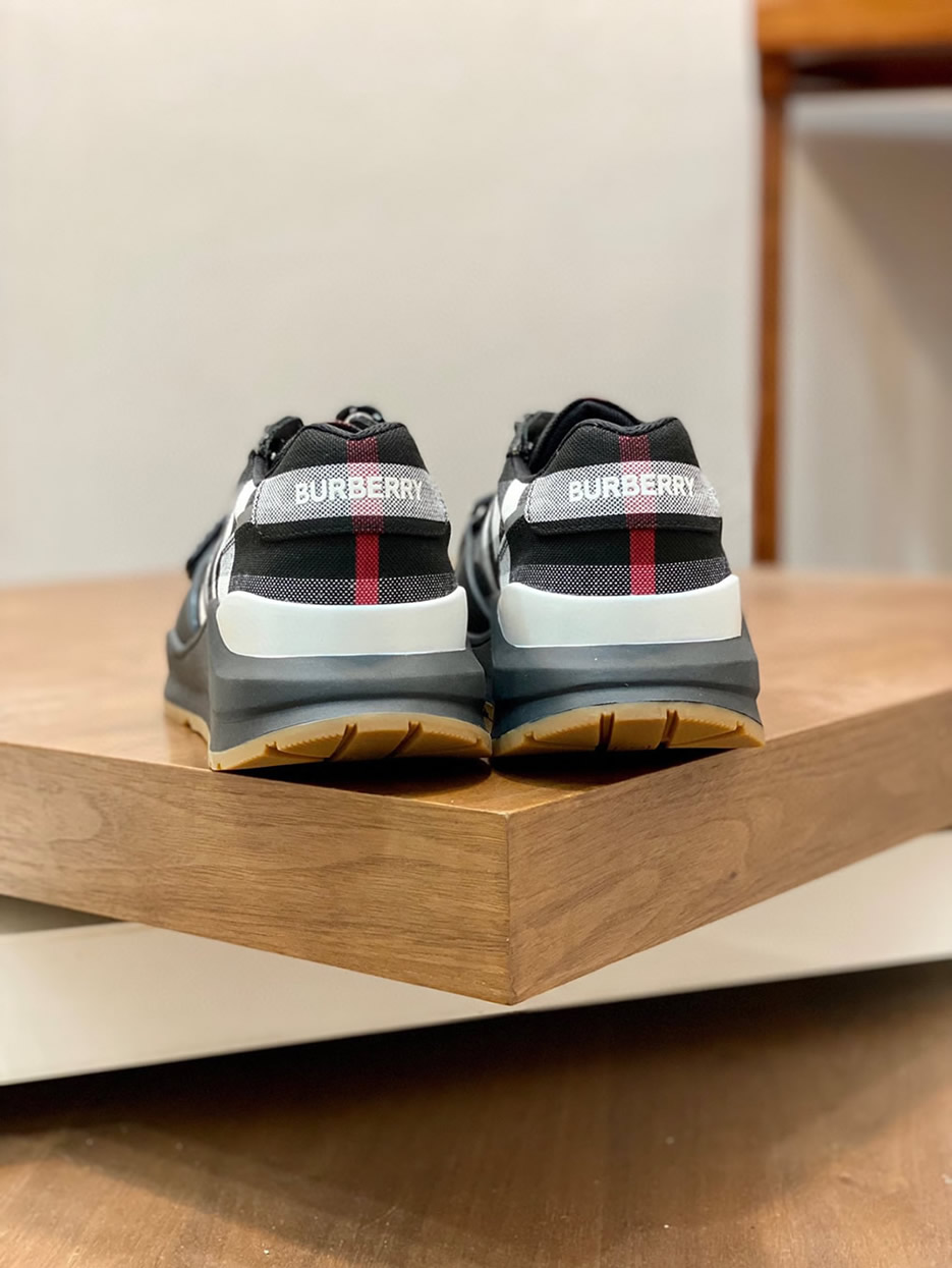 バーバリー チェック コットン スニーカー ノワール ブランク shoes271 - 画像 (8)
