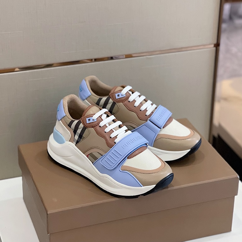 バーバリー スムース レザー&チェック スニーカー シエル shoes272 - 画像 (3)