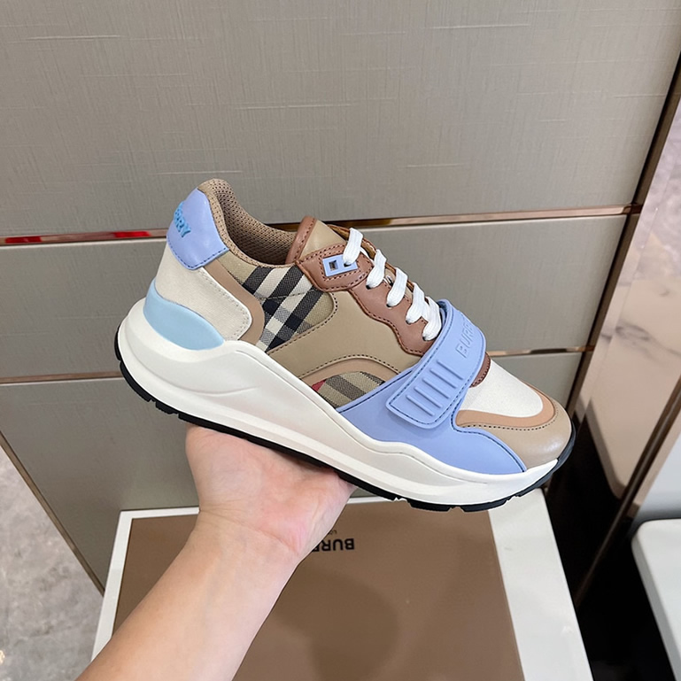 バーバリー スムース レザー&チェック スニーカー シエル shoes272 - 画像 (5)