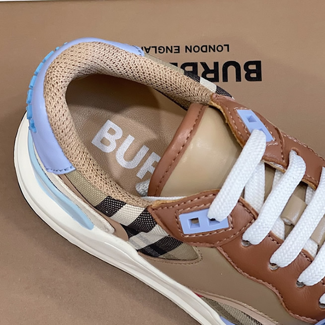 バーバリー スムース レザー&チェック スニーカー シエル shoes272 - 画像 (7)