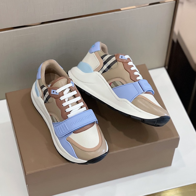 バーバリー スムース レザー&チェック スニーカー シエル shoes272 - 画像 (8)