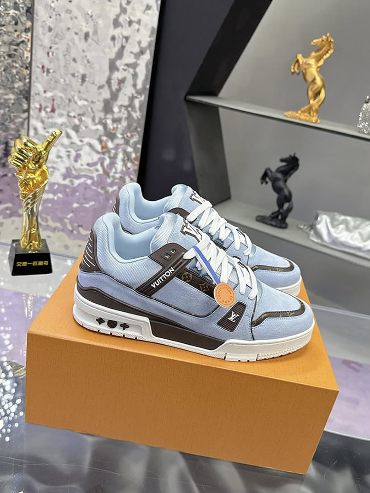 ルイ・ヴィトン LV トレイナー ライン スニーカー シエル マロン shoes279 - 画像 (3)