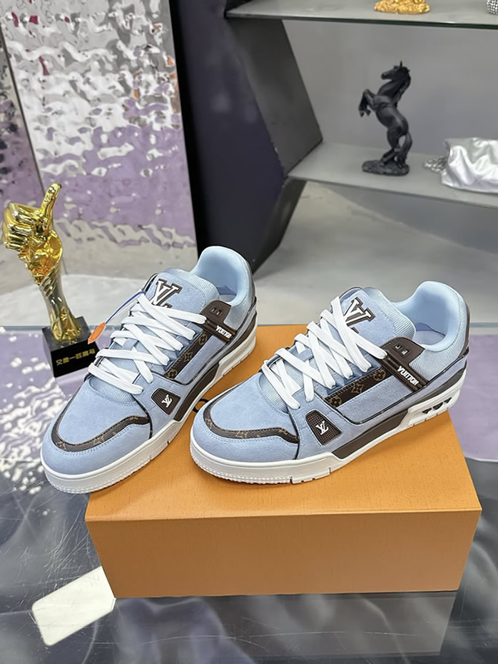 ルイ・ヴィトン LV トレイナー ライン スニーカー シエル マロン shoes279