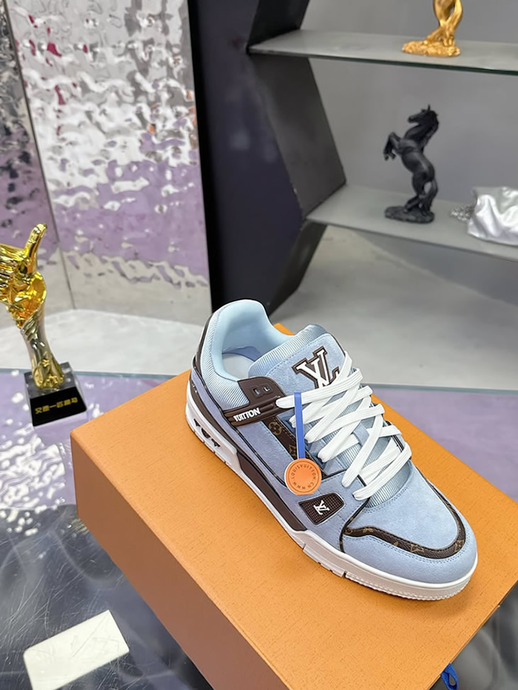 ルイ・ヴィトン LV トレイナー ライン スニーカー シエル マロン shoes279 - 画像 (5)