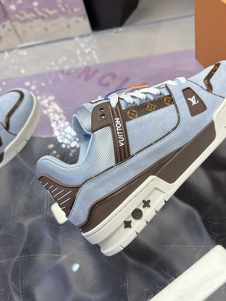 ルイ・ヴィトン LV トレイナー ライン スニーカー シエル マロン shoes279 - 画像 (7)