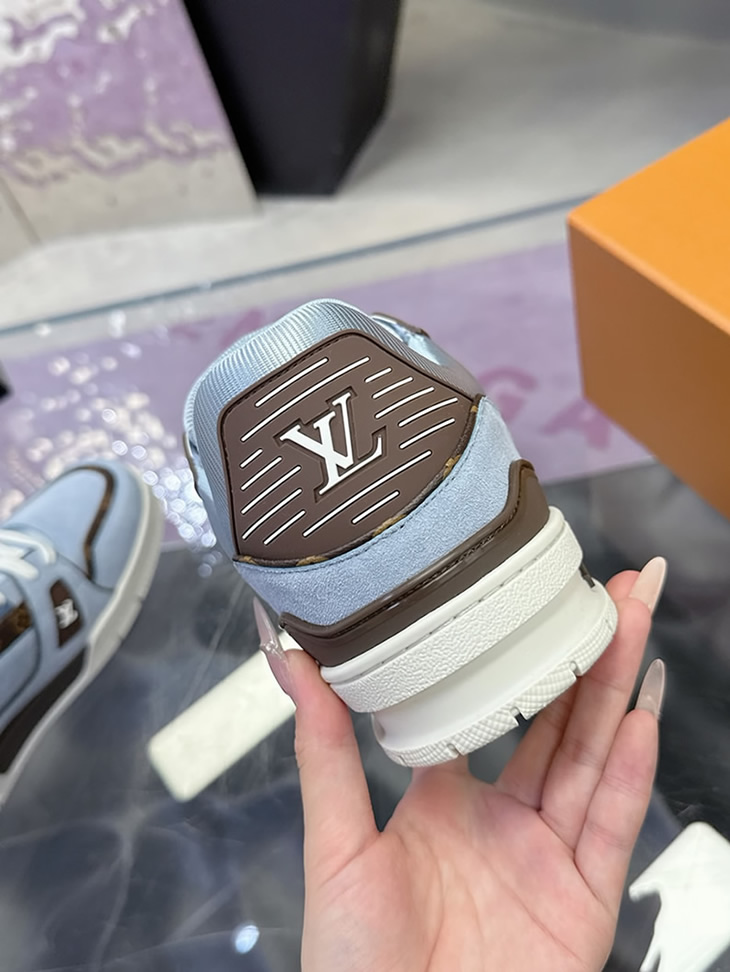 ルイ・ヴィトン LV トレイナー ライン スニーカー シエル マロン shoes279 - 画像 (9)
