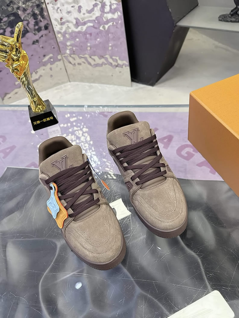 ルイ・ヴィトン LV トレイナー ライン スニーカー ショコラ shoes282 - 画像 (4)