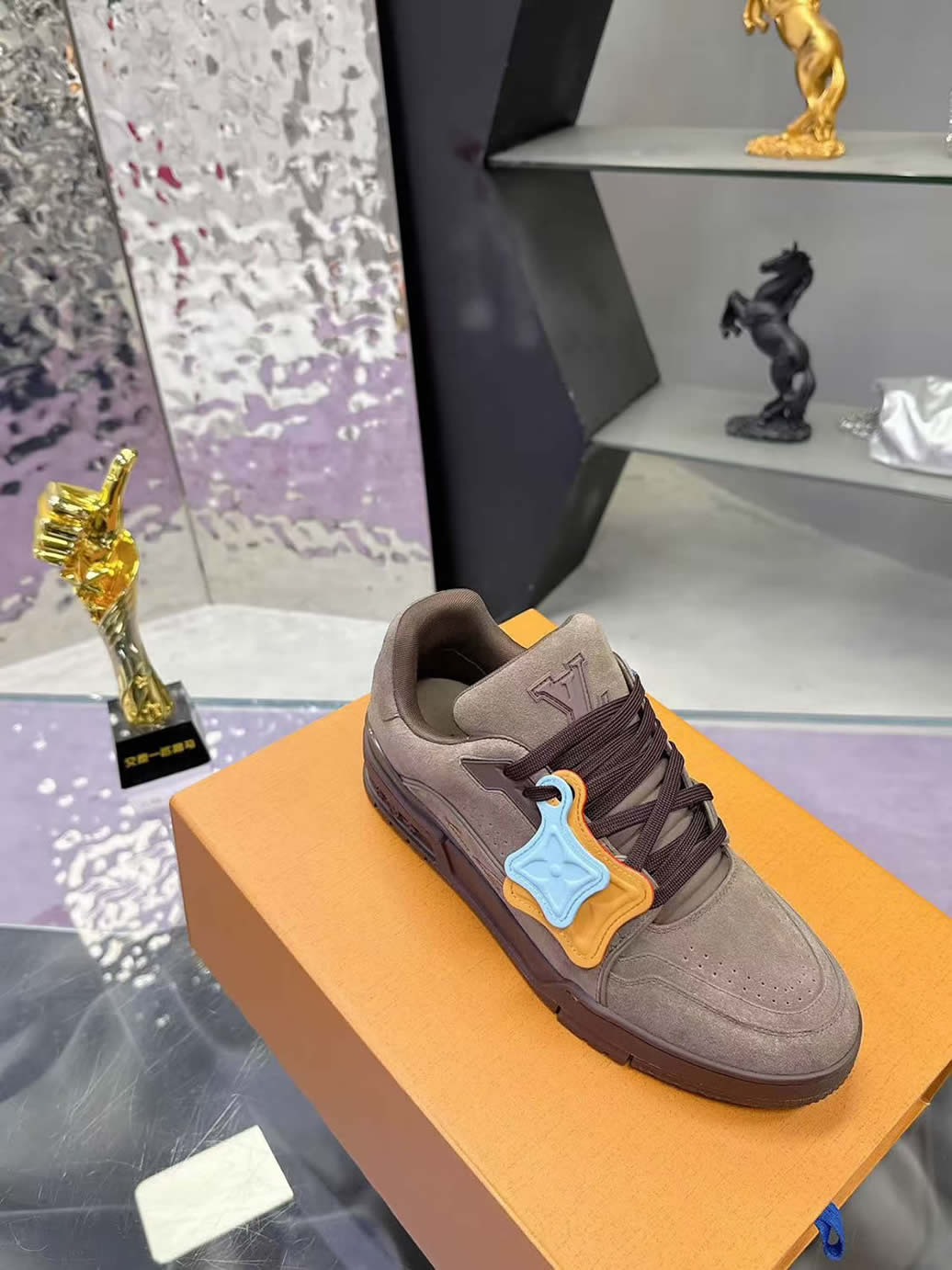 ルイ・ヴィトン LV トレイナー ライン スニーカー ショコラ shoes282 - 画像 (5)