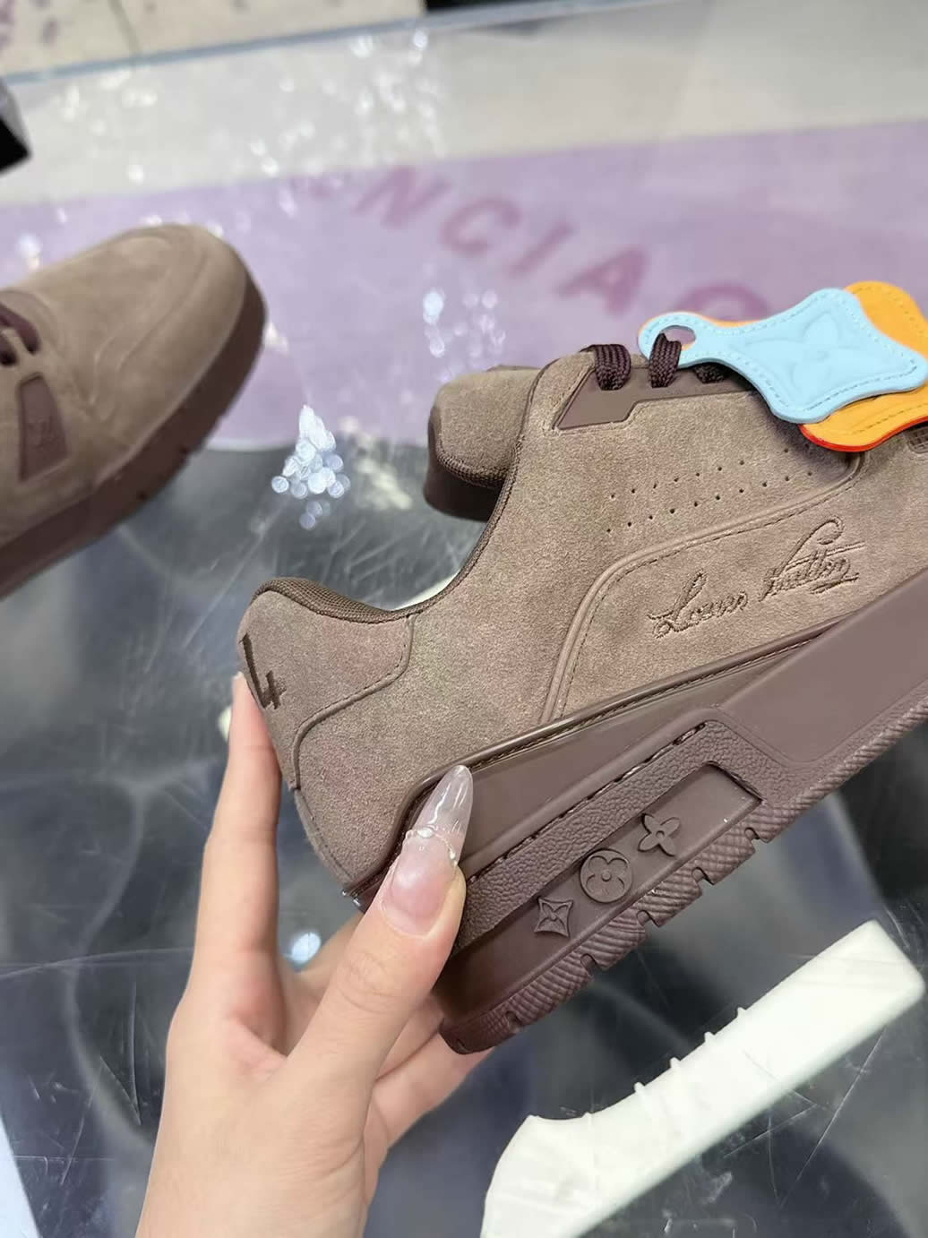 ルイ・ヴィトン LV トレイナー ライン スニーカー ショコラ shoes282 - 画像 (7)