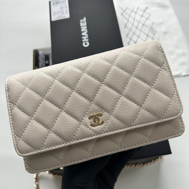 シャネル クラシック チェーンウォレット キャビアスキン ホワイト CHAP0250 Y01864 10601 - 画像 (6)