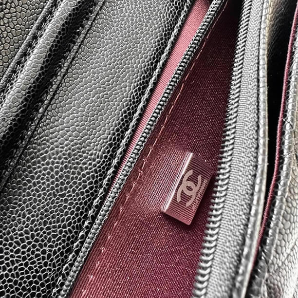 シャネル クラシック チェーンウォレット キャビアスキン ブラック シルバー金具 CHAP0250 Y01864 94305 - 画像 (9)