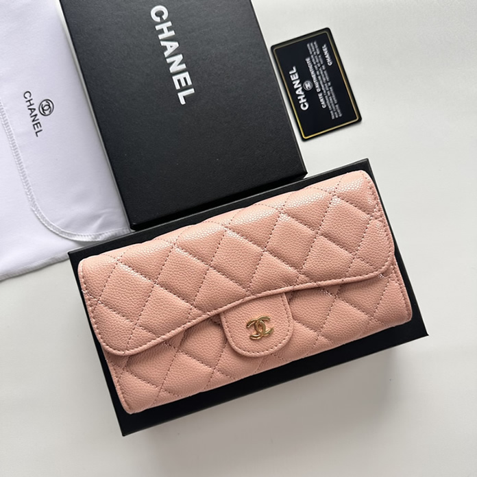 シャネル クラシック ロング フラップ ウォレット キャビアスキン ピンク chgA50076 Y01864 NC633 - 画像 (4)