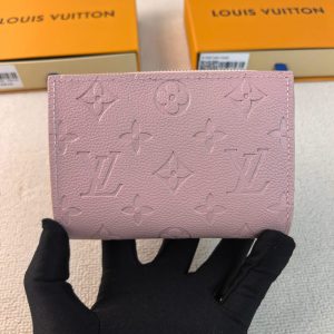 ルイヴィトン 財布 モノグラムアンプラント ポルトフォイユ・クレア ローズ・バレリーヌ M86366