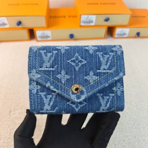 ルイヴィトン 財布 モノグラムデニム ポルトフォイユ・ヴィクトリヌ ブルー M27707