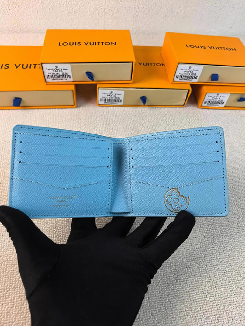 ルイヴィトン 二つ折り財布 タイラー・ザ・クリエイター コラボ ポルトフォイユ・ミュルティプル ブルー M28283 - 画像 (5)