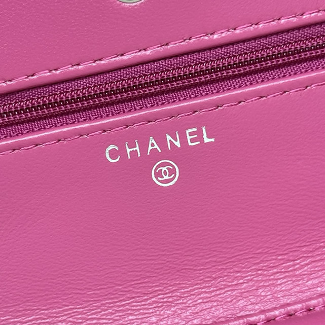 シャネル チェーンウォレット クラシック マトラッセ ラムスキン フューシャピンク シルバー金具 レディース CH33814 - 画像 (7)