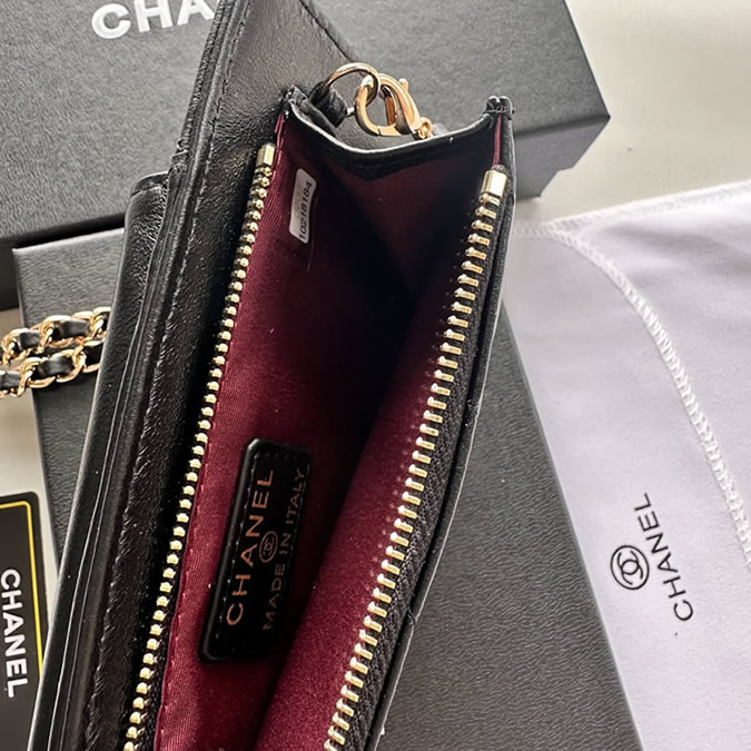 シャネル 携帯ケース クラシック マトラッセ ラムスキン ブラック ゴールド金具 レディース CH50079 - 画像 (9)