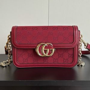 グッチ バッグ GGマーモント スモール ショルダーバッグ レッド レディース GU826761