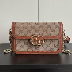 グッチ バッグ GGマーモント スモール ショルダーバッグ ブラウン レディース GU826761