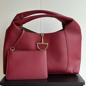 グッチ バッグ Gucci B マキシ トートバッグ レッド レザー ポーチ付き レディース GU837466
