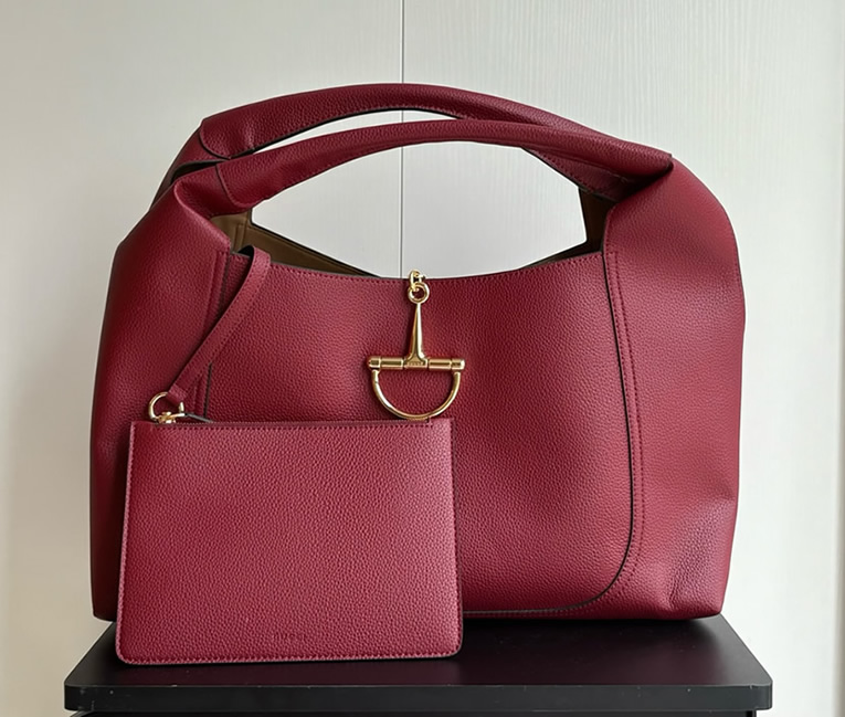 グッチ バッグ Gucci B マキシ トートバッグ レッド レザー ポーチ付き レディース GU837466