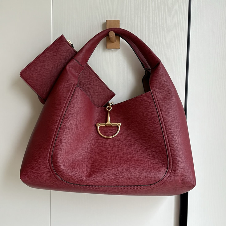 グッチ バッグ Gucci B マキシ トートバッグ レッド レザー ポーチ付き レディース GU837466 - 画像 (6)