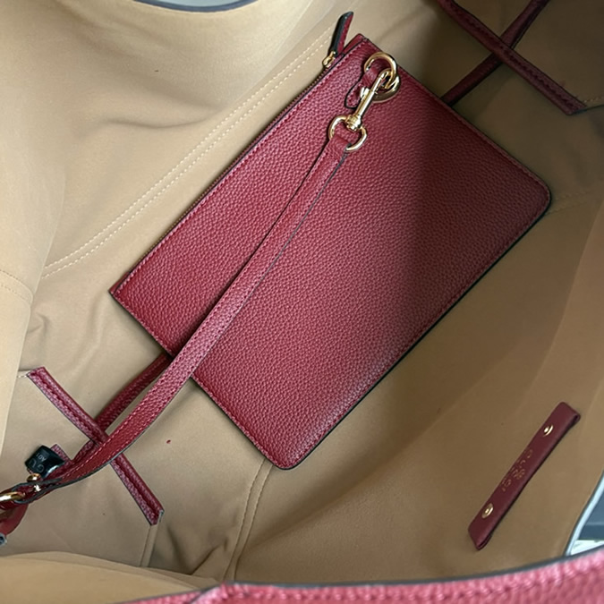グッチ バッグ Gucci B マキシ トートバッグ レッド レザー ポーチ付き レディース GU837466 - 画像 (7)