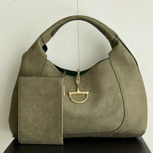 グッチ バッグ Gucci B マキシ トートバッグ ブラウン レザー ポーチ付き レディース GU837466