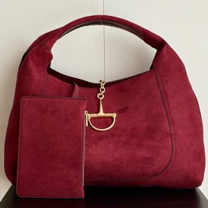 グッチ バッグ Gucci B マキシ トートバッグ レッド スエード ポーチ付き レディース GU837466