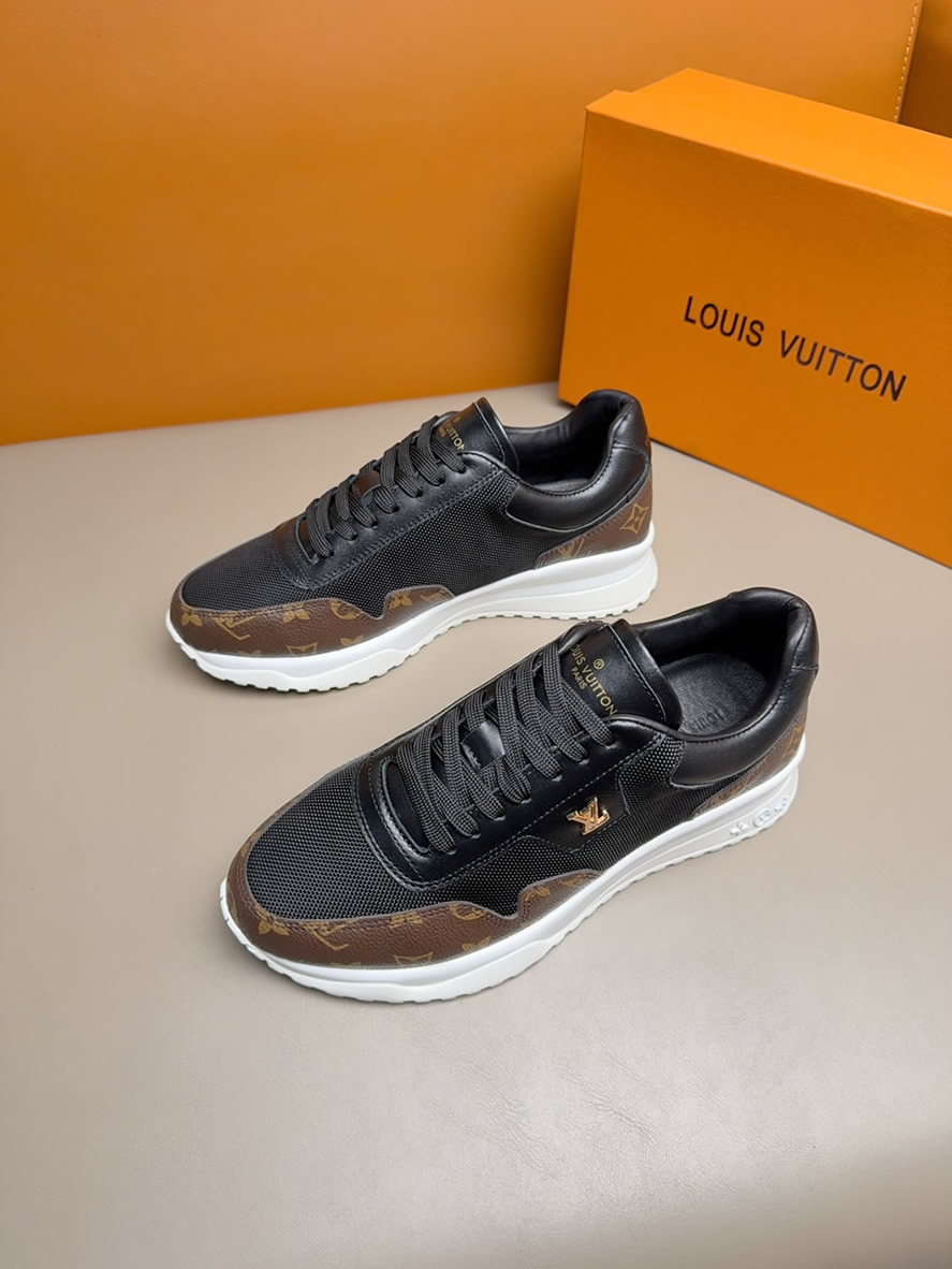 ルイヴィトン スニーカー ラン 55・ライン モノグラム キャンバス ブラック shoes284