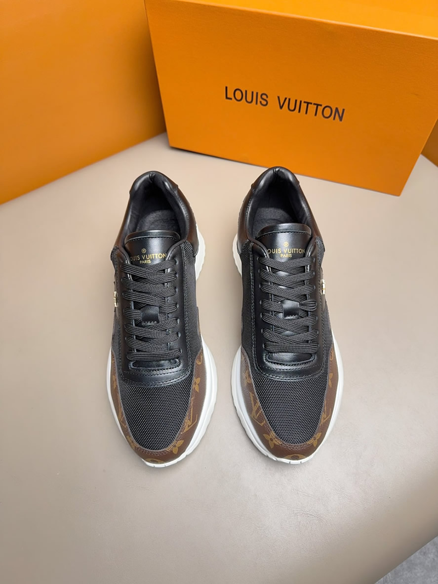 ルイヴィトン スニーカー ラン 55・ライン モノグラム キャンバス ブラック shoes284 - 画像 (2)