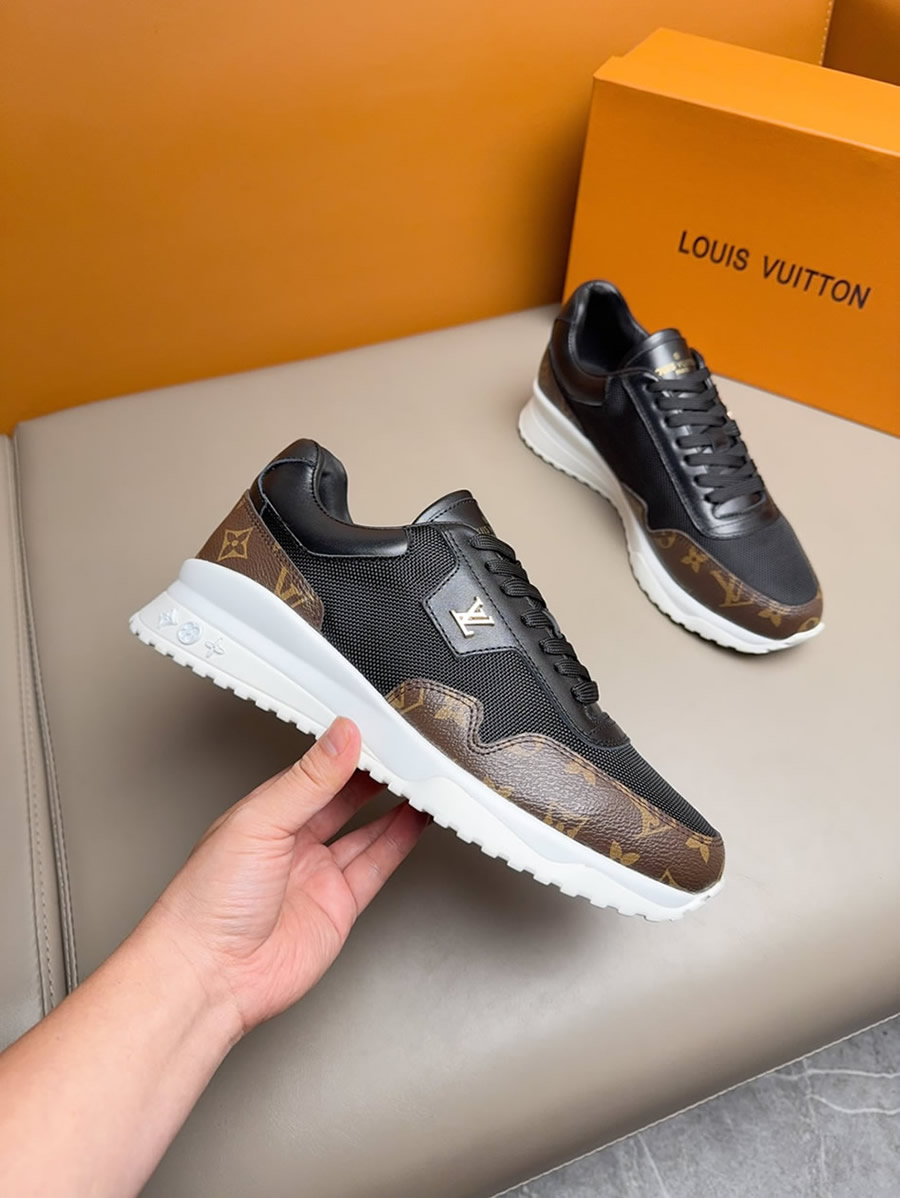 ルイヴィトン スニーカー ラン 55・ライン モノグラム キャンバス ブラック shoes284 - 画像 (3)