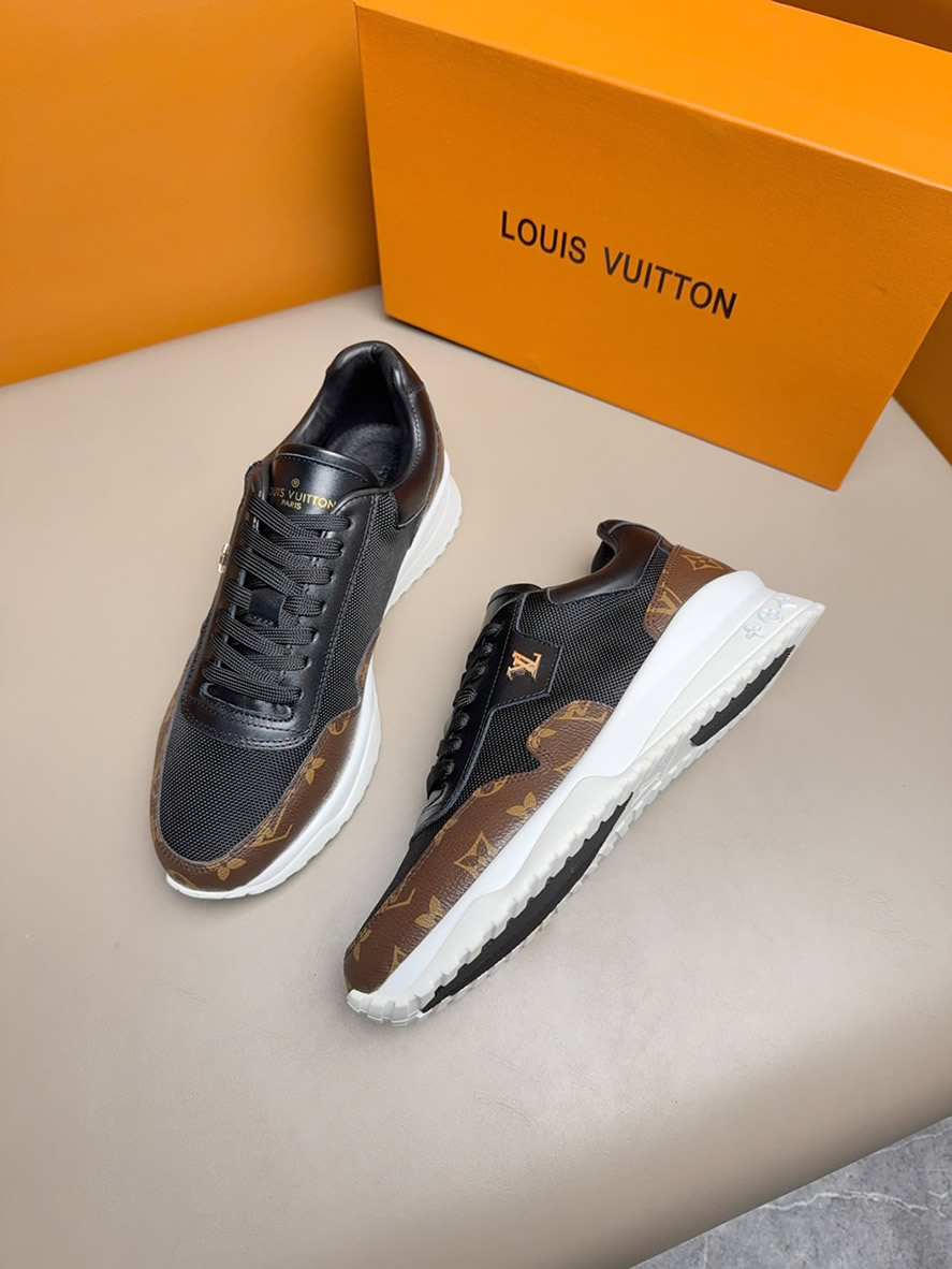 ルイヴィトン スニーカー ラン 55・ライン モノグラム キャンバス ブラック shoes284 - 画像 (4)