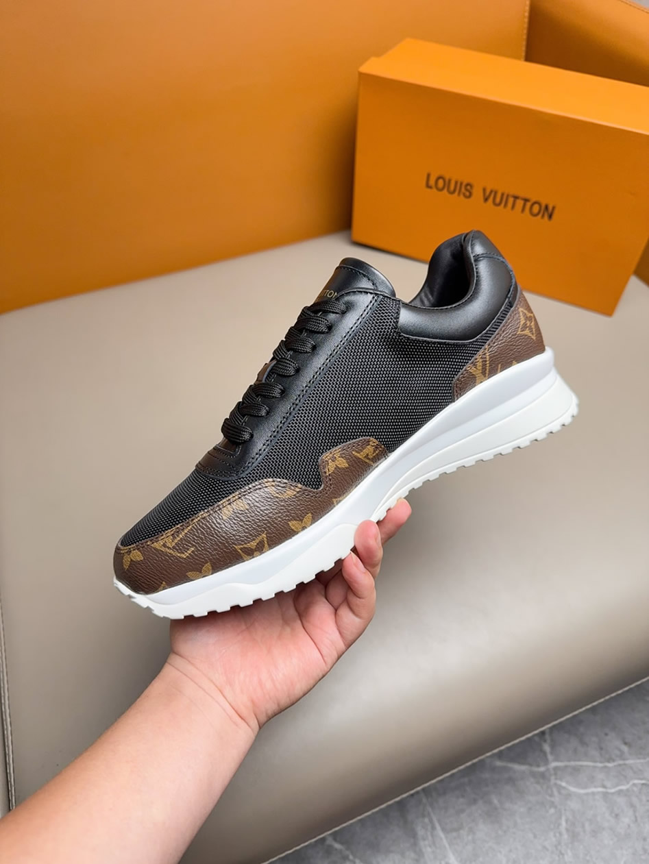 ルイヴィトン スニーカー ラン 55・ライン モノグラム キャンバス ブラック shoes284 - 画像 (6)